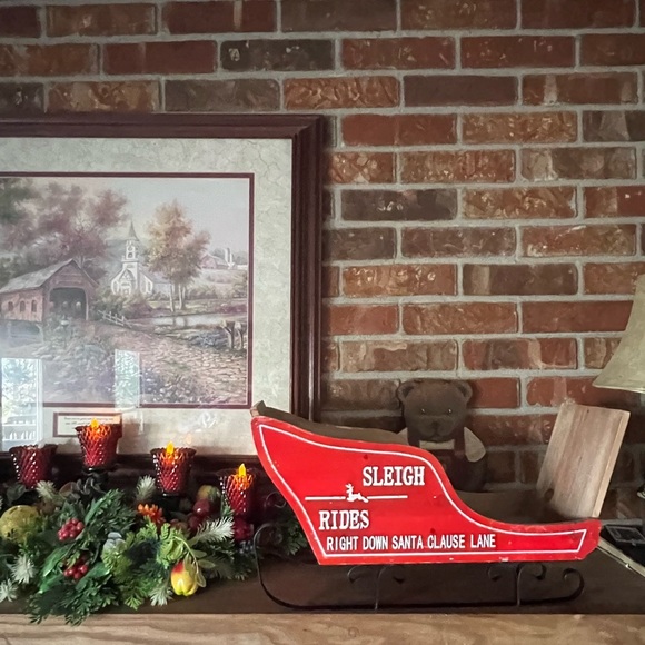 ❤️ Rare Vintage 1978 Solid Wood Hand Painted Christmas Sleigh - Picture 5 of 5